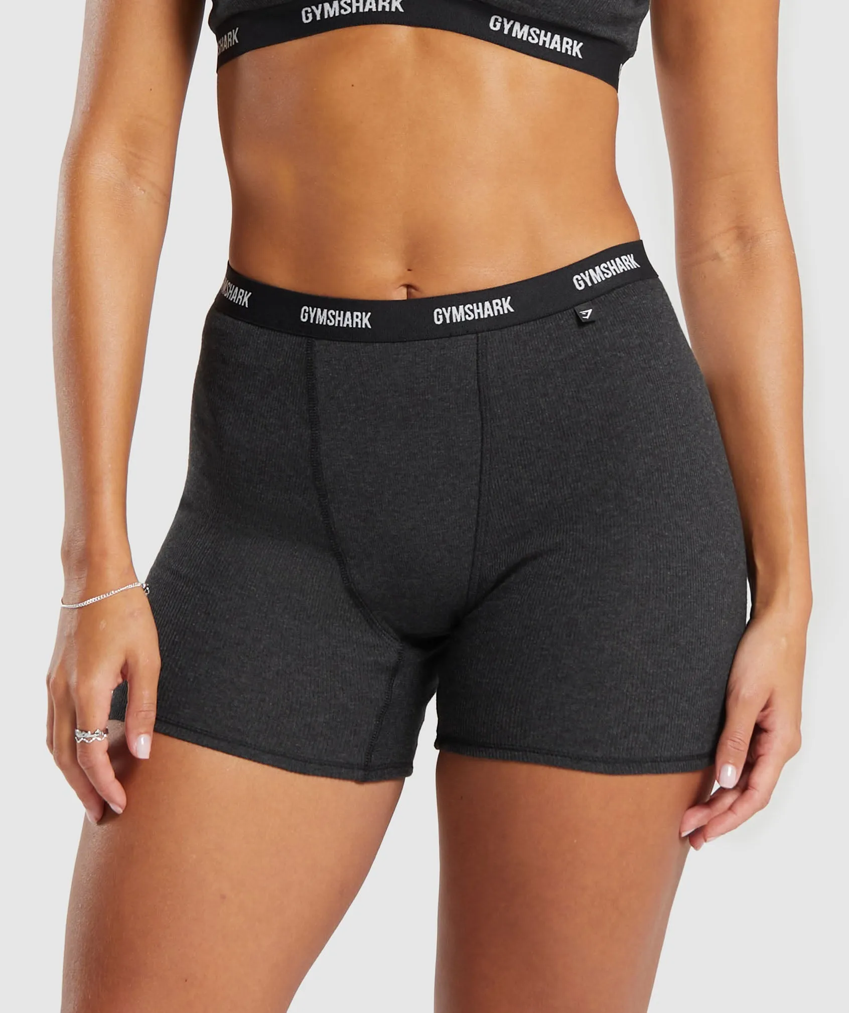 Gymshark Rib Shorts - Midnight Black Marl