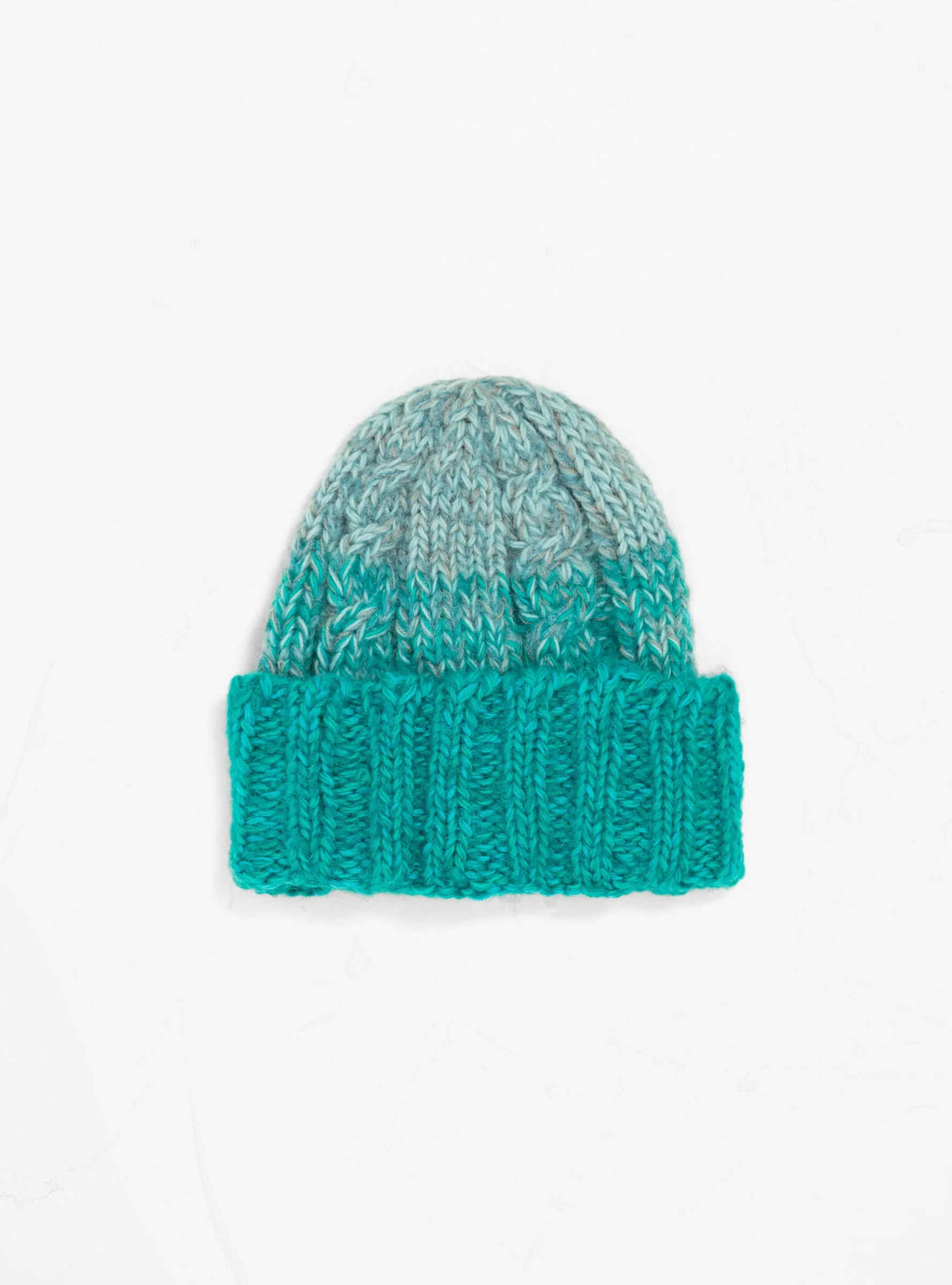 Hand Knit Fisherman Beanie Turquoise