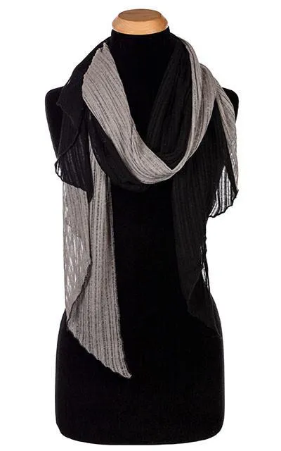 Handkerchief Scarf - Cotton Voile, Two-Tone  (One Jet/Rain Voile Left!)