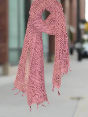 Handwoven Open Weave Cotton Scarf - Polignac