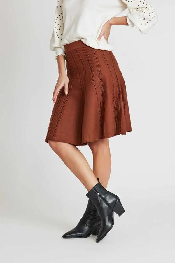 Hermine Knit Skirt - Brown