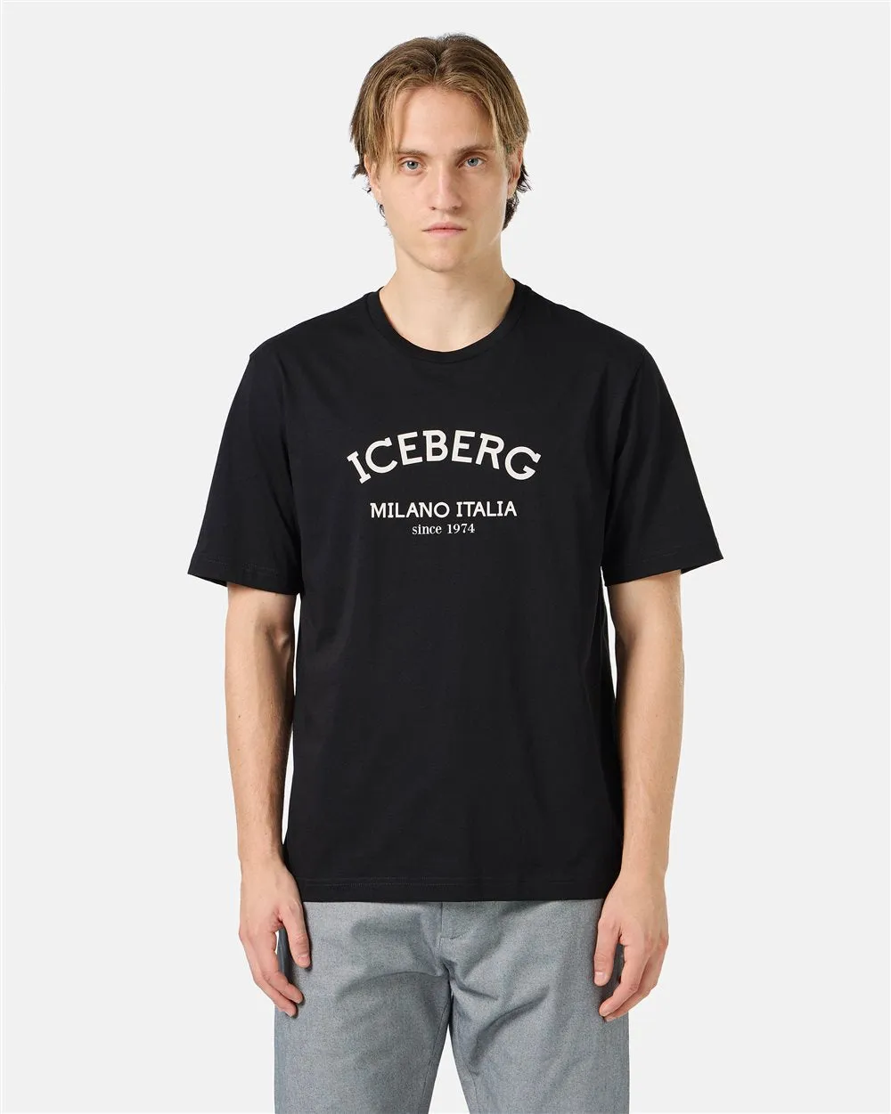 Iceberg Print T-Shirt Jersey (Black) - I23F02N63259000