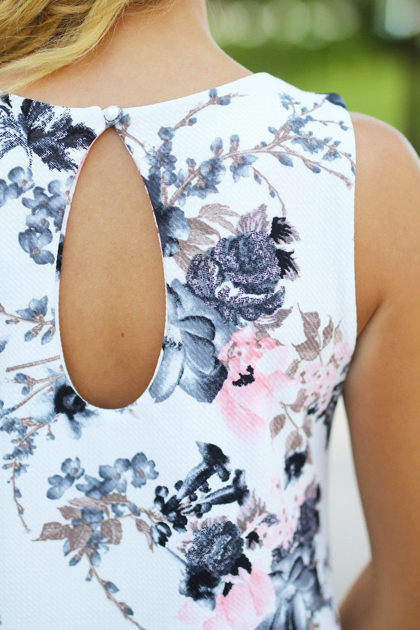 Ivory Floral Tunic Dress