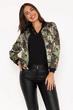 Khaki Printed Bomber Jacket