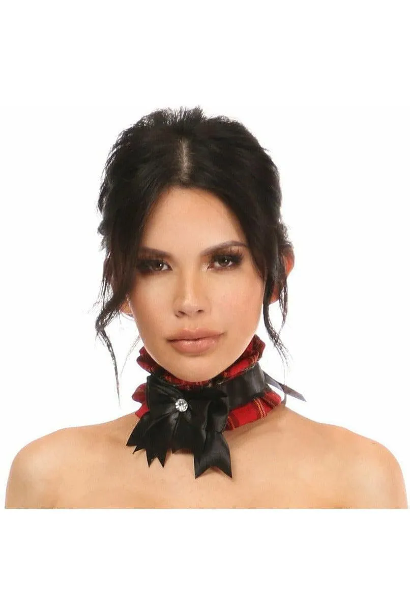 Kitten Collection Red Plaid Choker