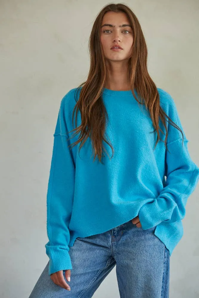 Knit Sweater Ribbed Detailed Crew Neck Pullover