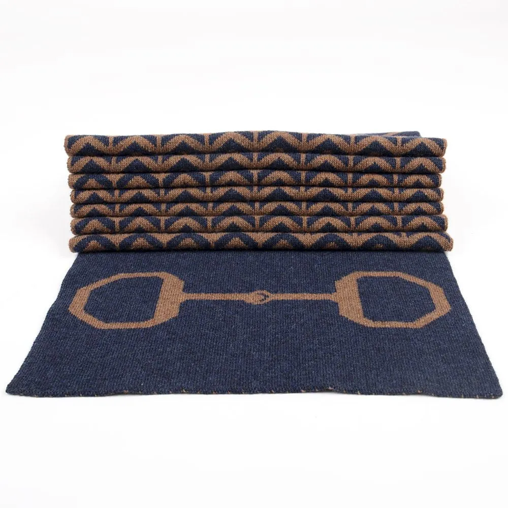 Lambswool Snaffle Bit Scarf - Navy