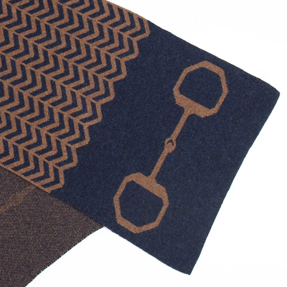 Lambswool Snaffle Bit Scarf - Navy