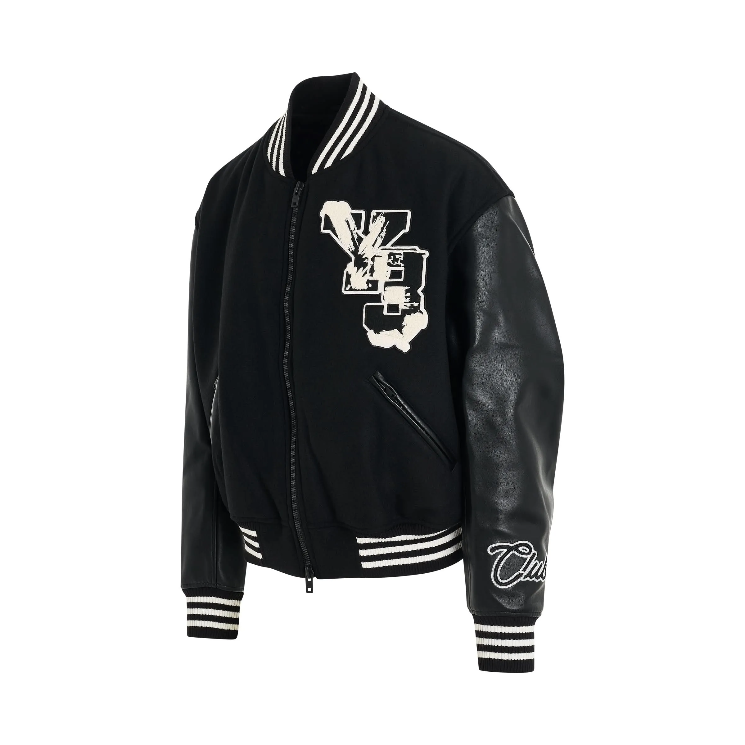 Letterman Jacket in Black/White