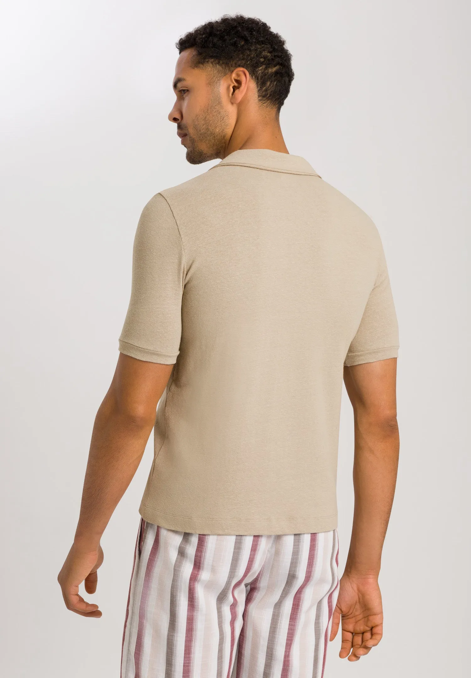 Loungy Summer Cotton And Linen Polo Shirt | Savanna 75918-2809