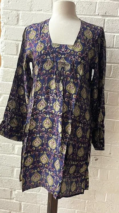 Lumar Tunic Hand Block Printed Bamboo - Last Few Only Size 12