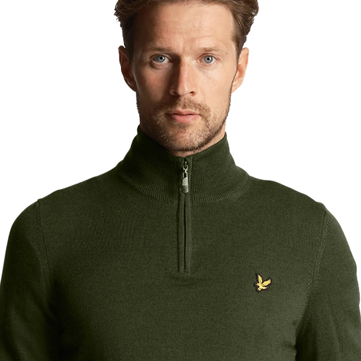 Lyle & Scott Core 1/4 Zip Merino Mix - Cactus Green