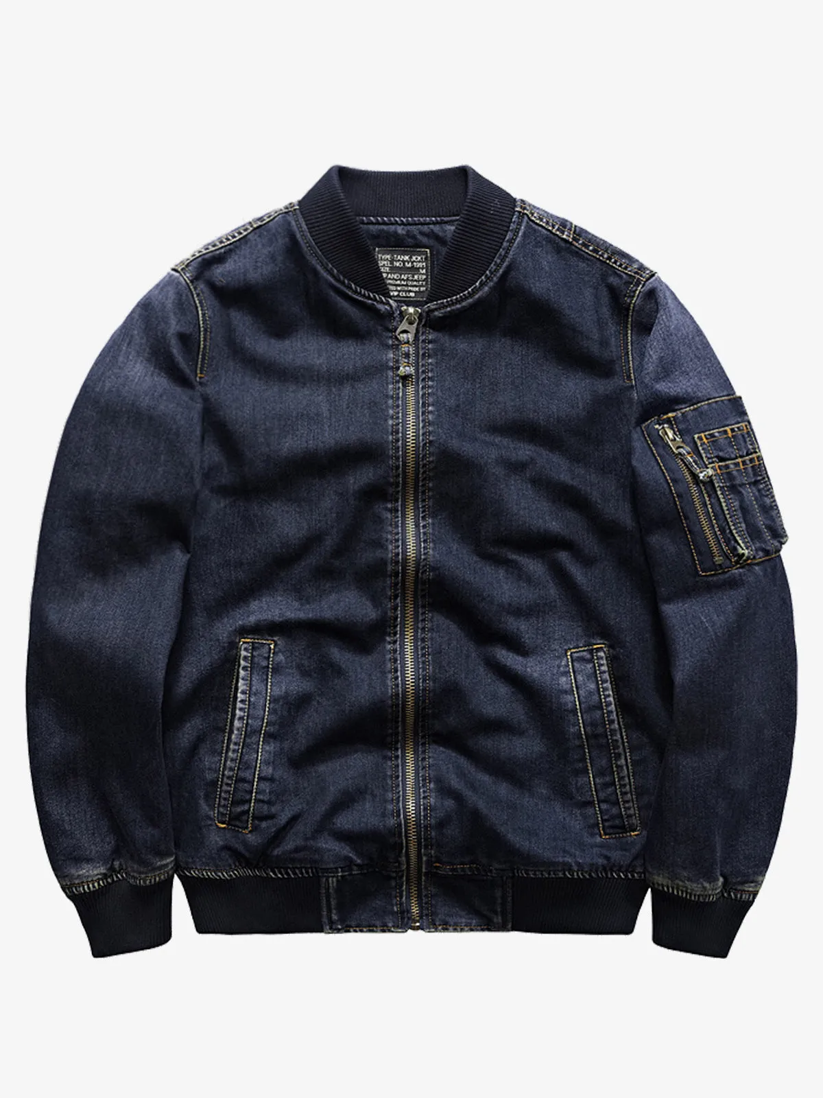 MA-1 Loose Denim Bomber Jacket