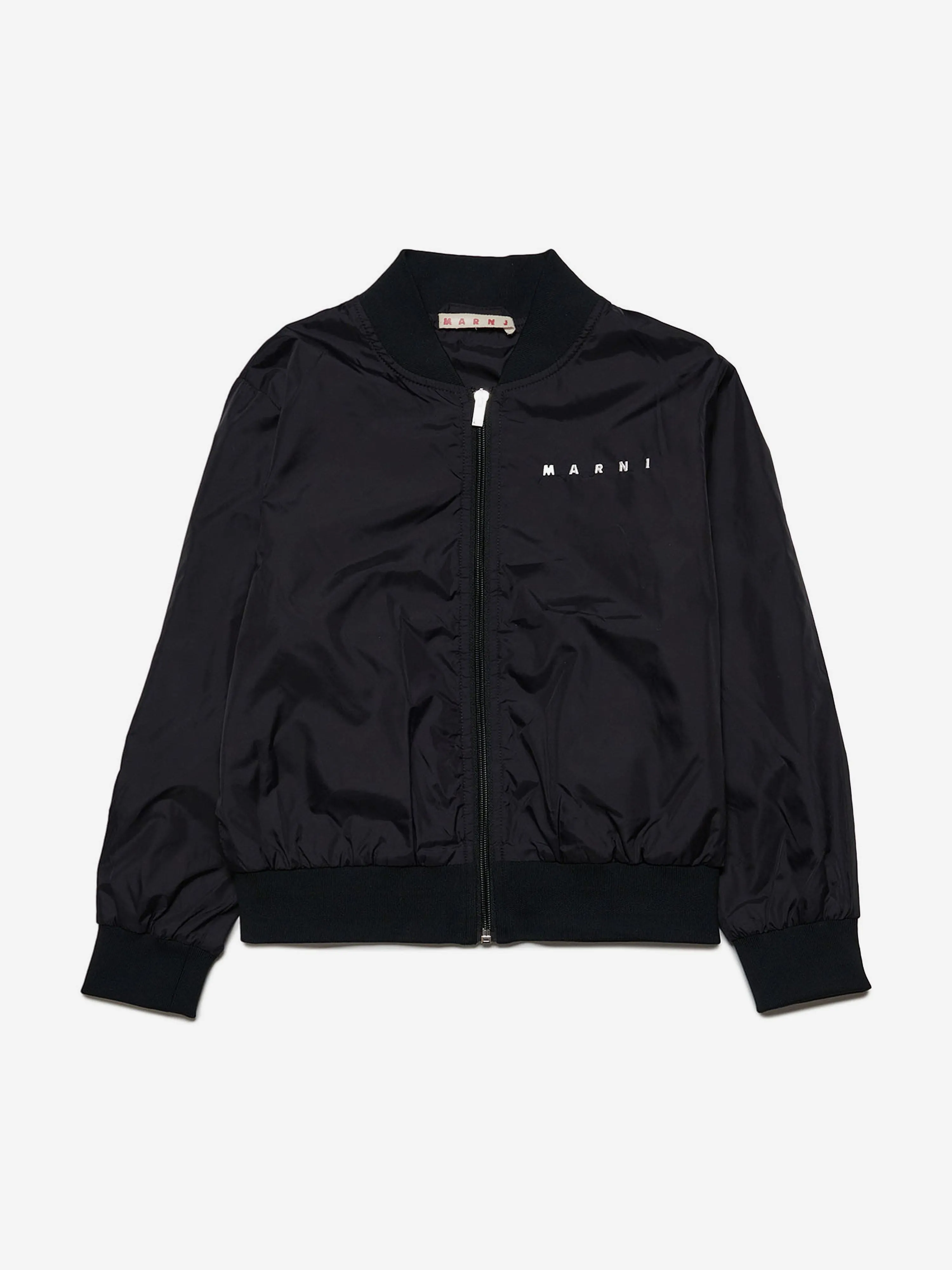 MARNI Kids Logo Bomber Jacket in Black