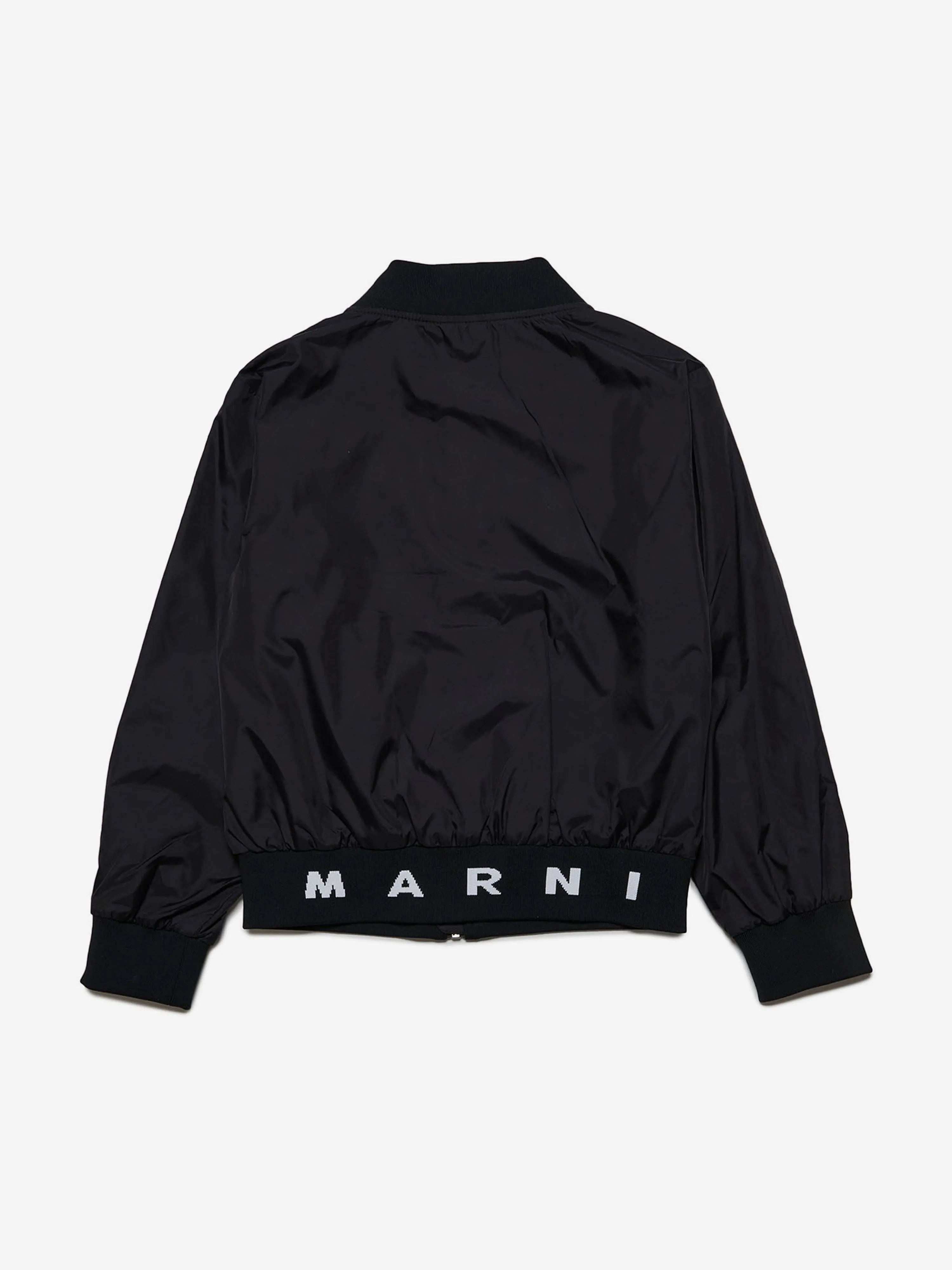 MARNI Kids Logo Bomber Jacket in Black