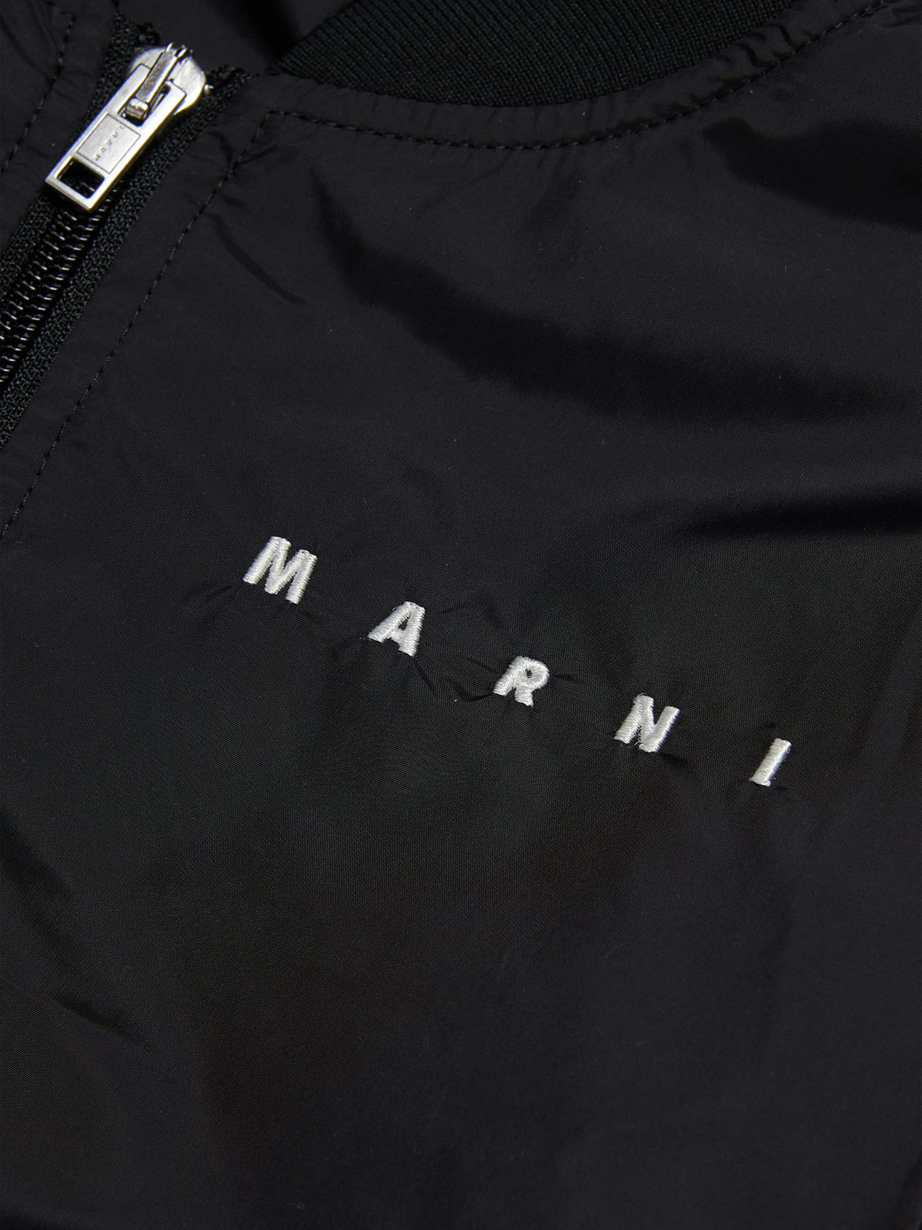 MARNI Kids Logo Bomber Jacket in Black