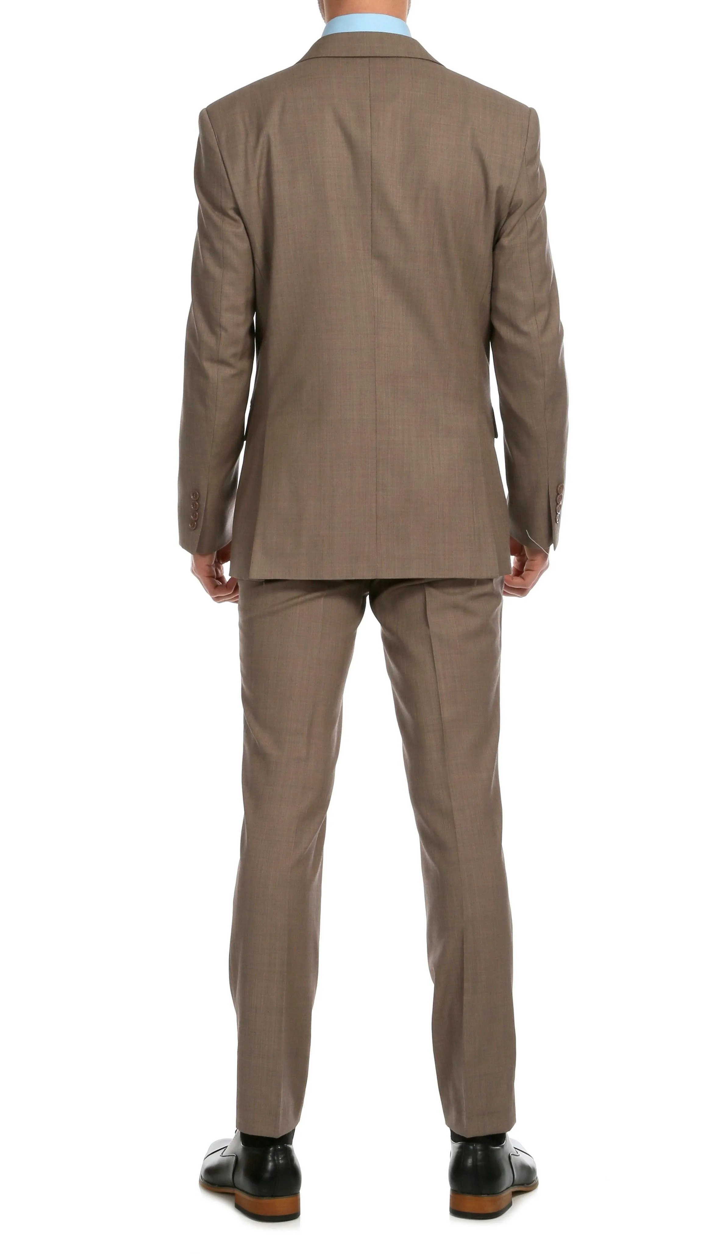 Mason Sand Men's Premium 2 Piece Wool Slim Fit Suit