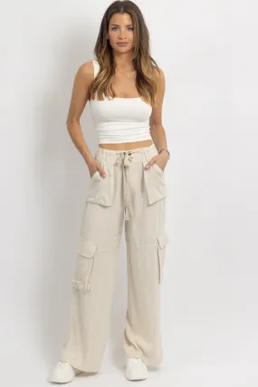 MAYA NATURAL LINEN UTILITY PANT *BACK IN STOCK*