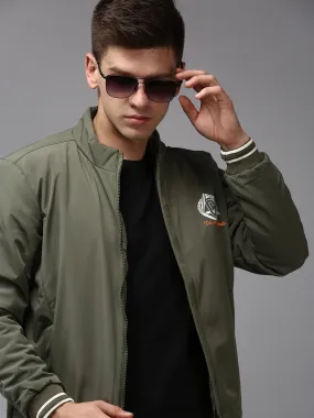 Men Green Solid Jacket