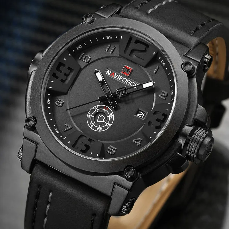 Men Watch Sport Quartz Men Watch Leather Waterproof Male Wristwatches