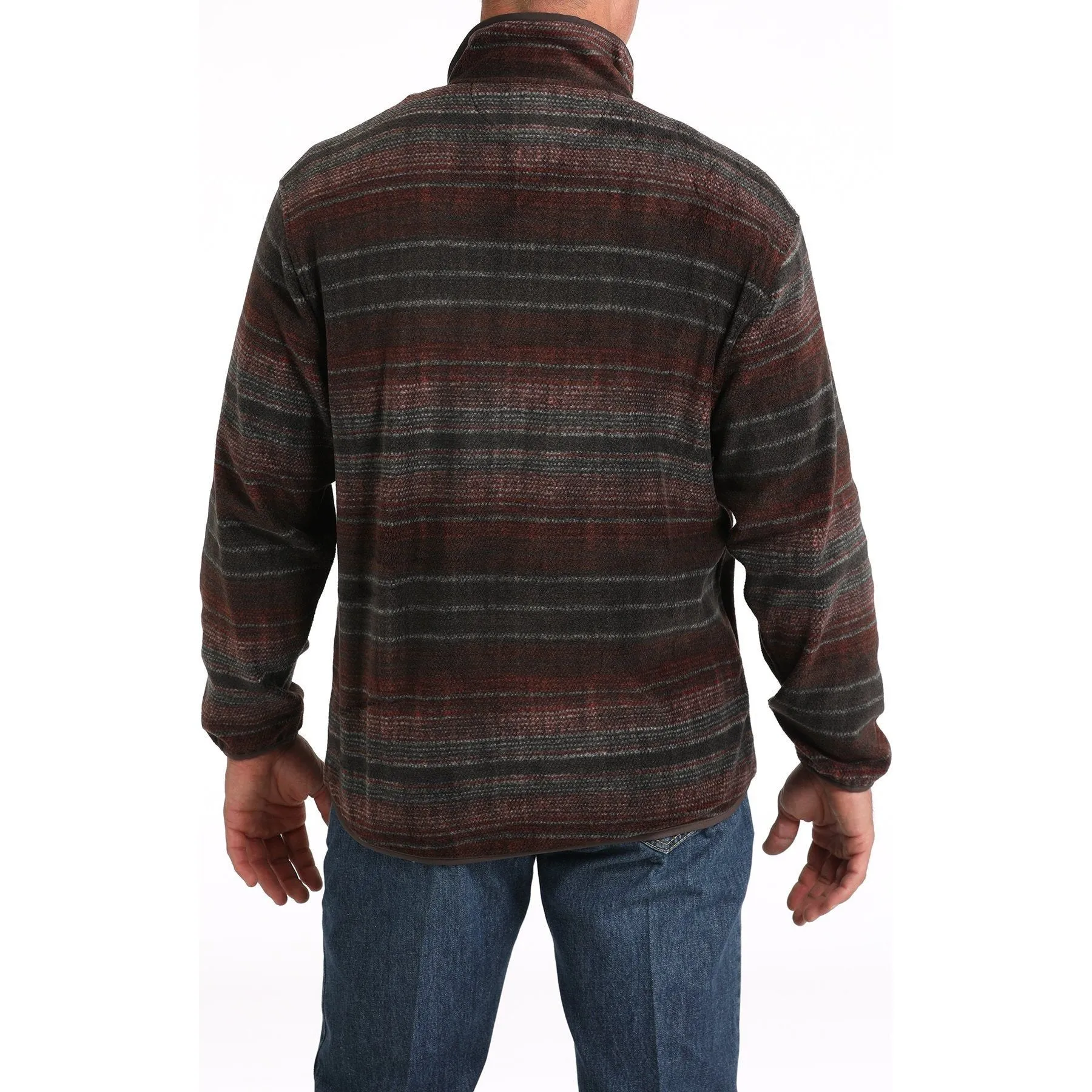 Men's Cinch Fleece Pullover - Brown/Red