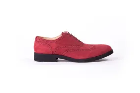 Men's Nabuck 6339 & Black Accented Brogue Wingtip on Black sole.