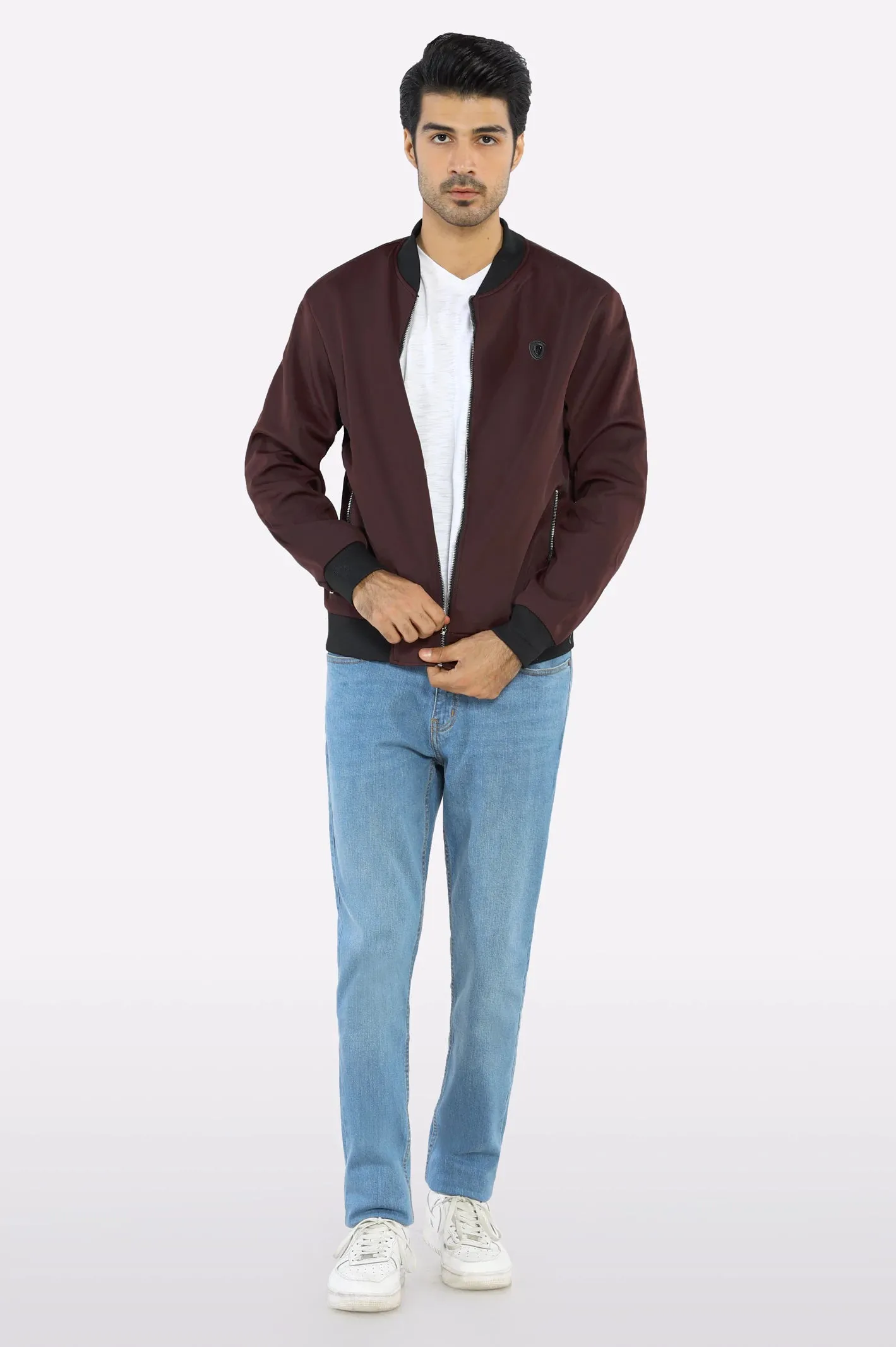 Men’s Maroon Bomber Jacket