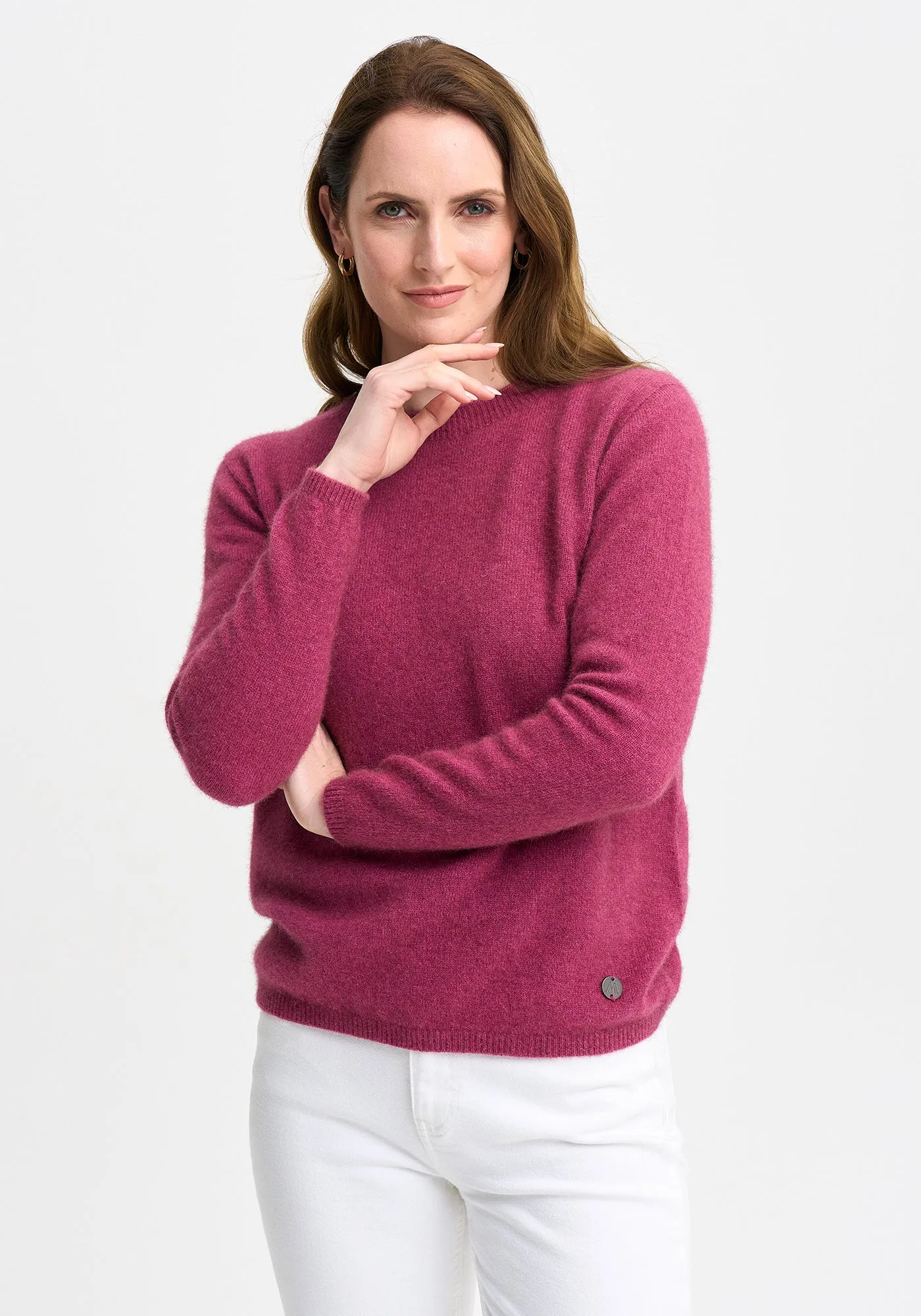 Merinomink Mia Crew Sweater in Merino Wool and Possum Fur