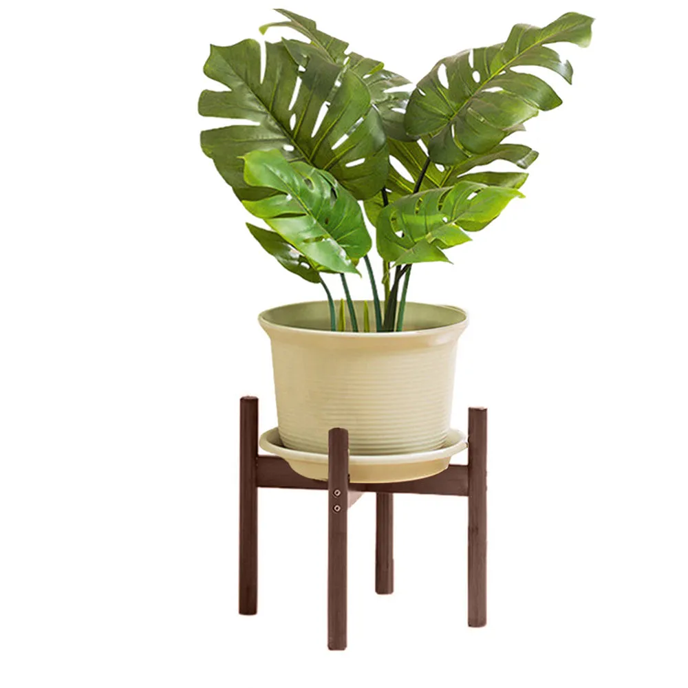 Mid Century Bamboo Indoor Plant Stand-33cm