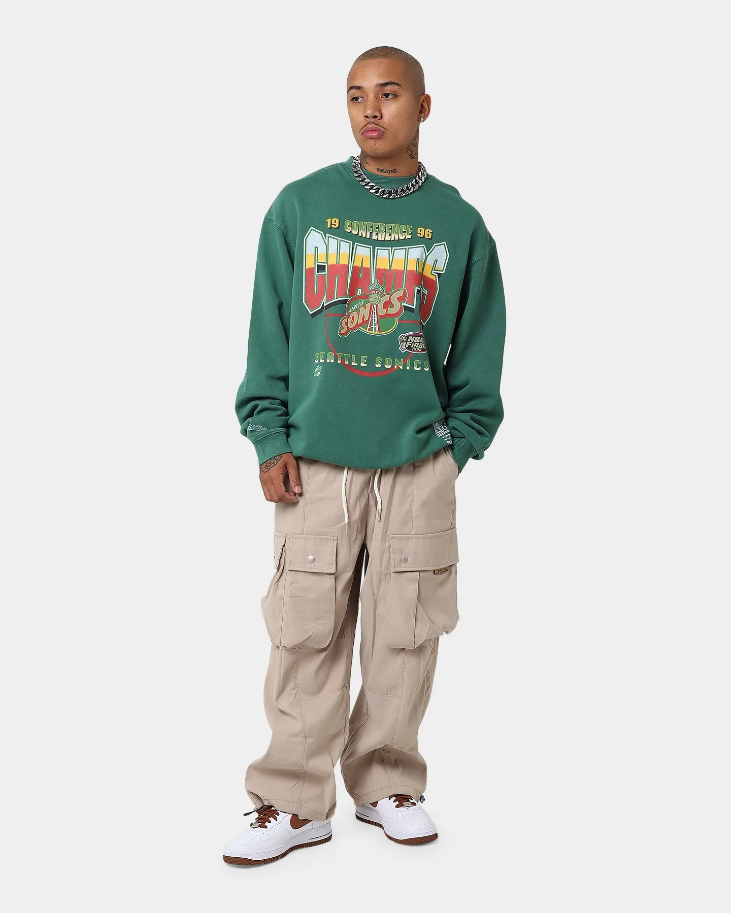 Mitchell & Ness Seattle Sonics Road to Victory Crewneck Faded Green