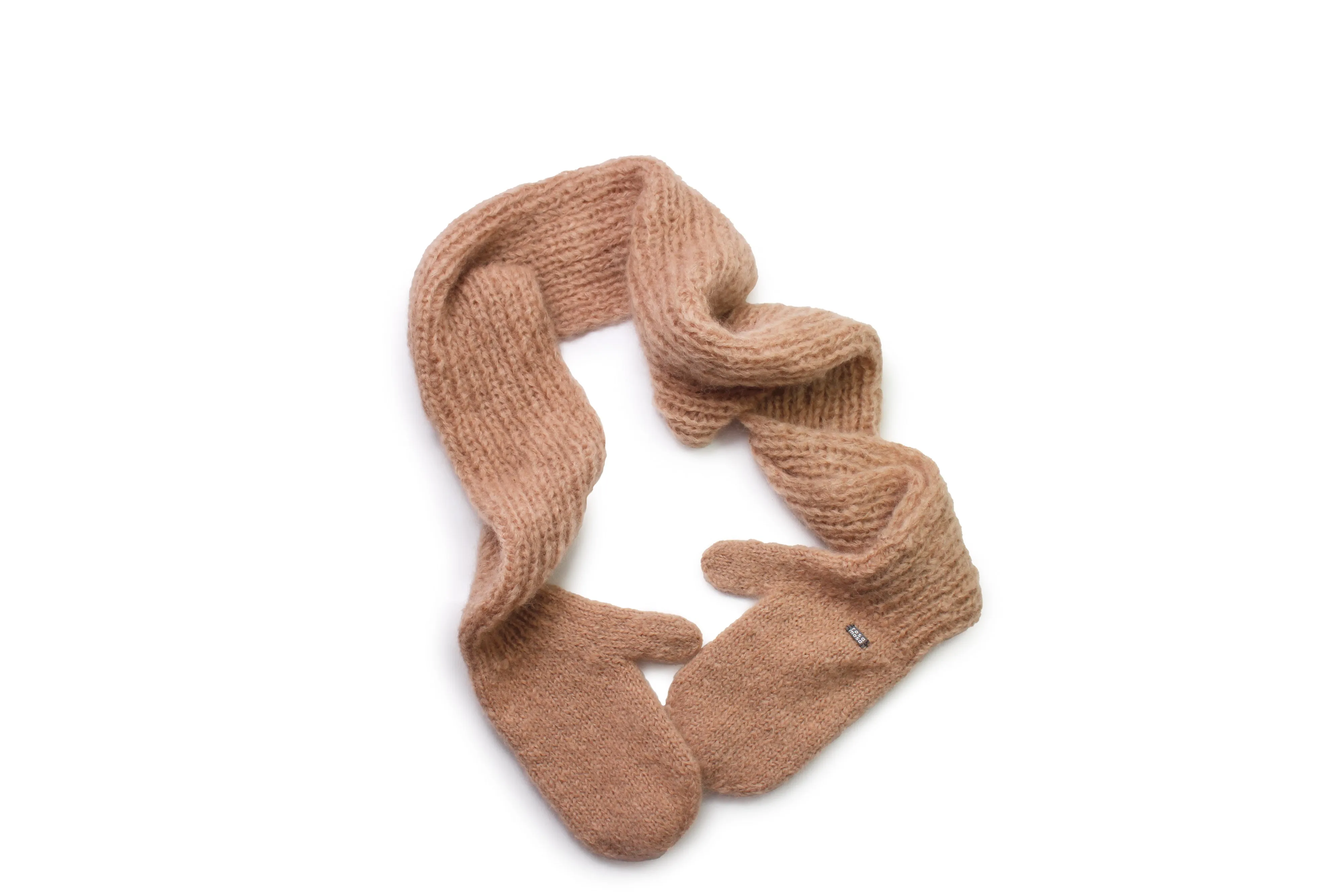 MITTENS SCARF  Combo   Camel