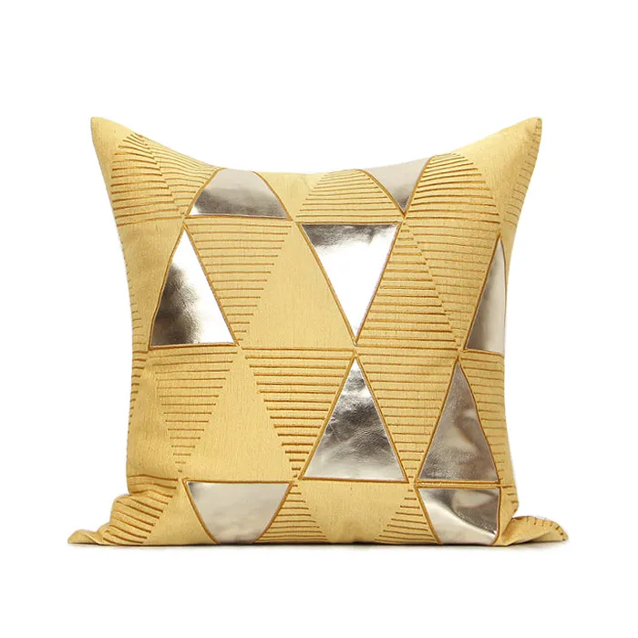 Modern Yellow and Gold Throw Cushion