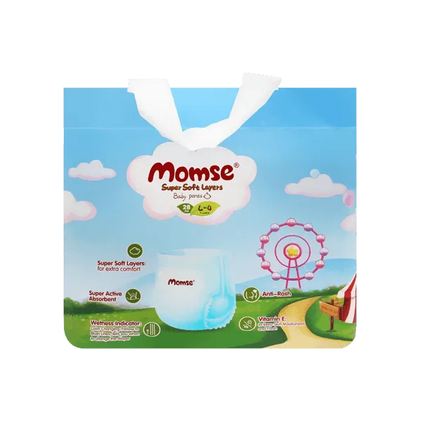 MOMSE BABY PANTS L-4 9-14 KG 28PCS