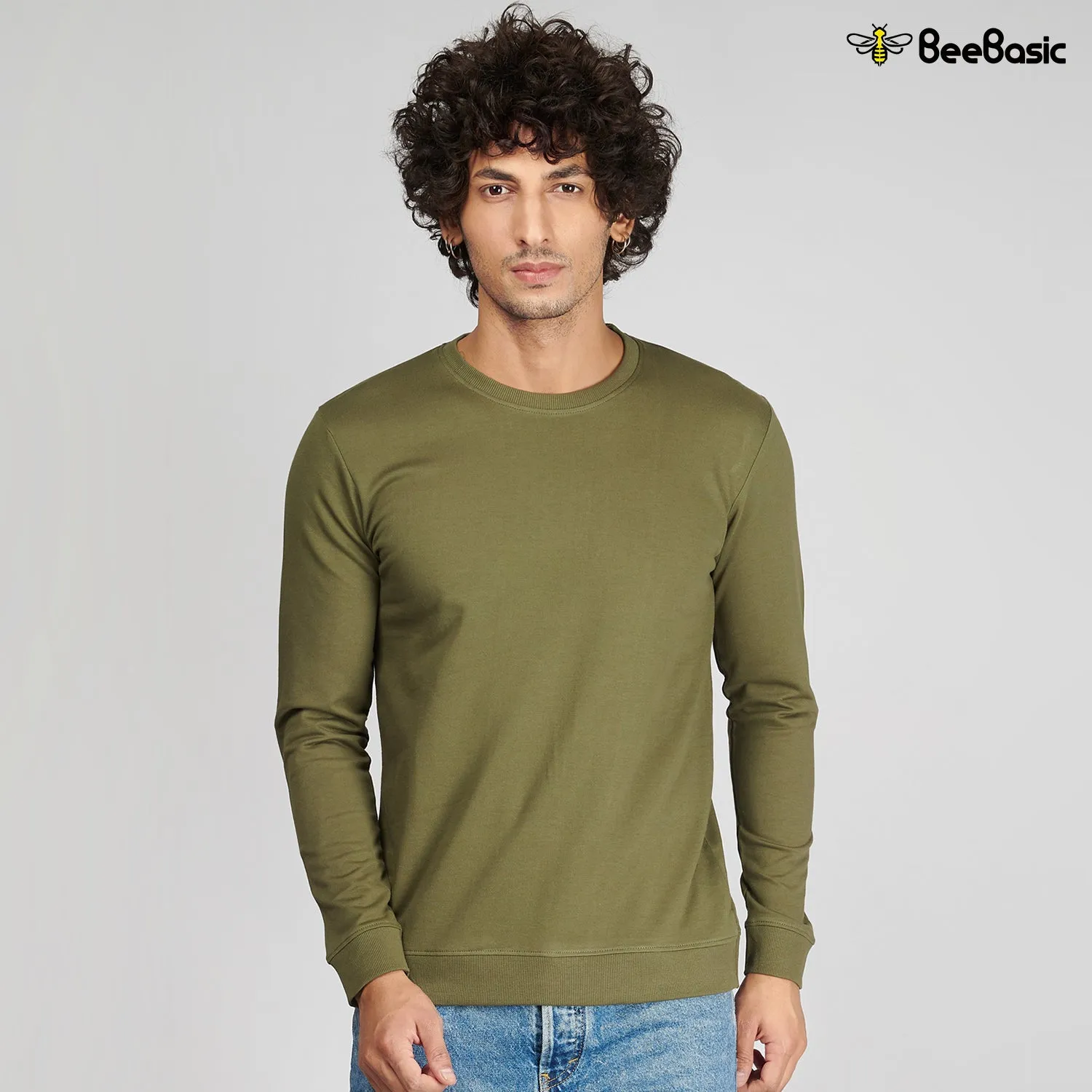 Moss Green Crew Neck Pullover