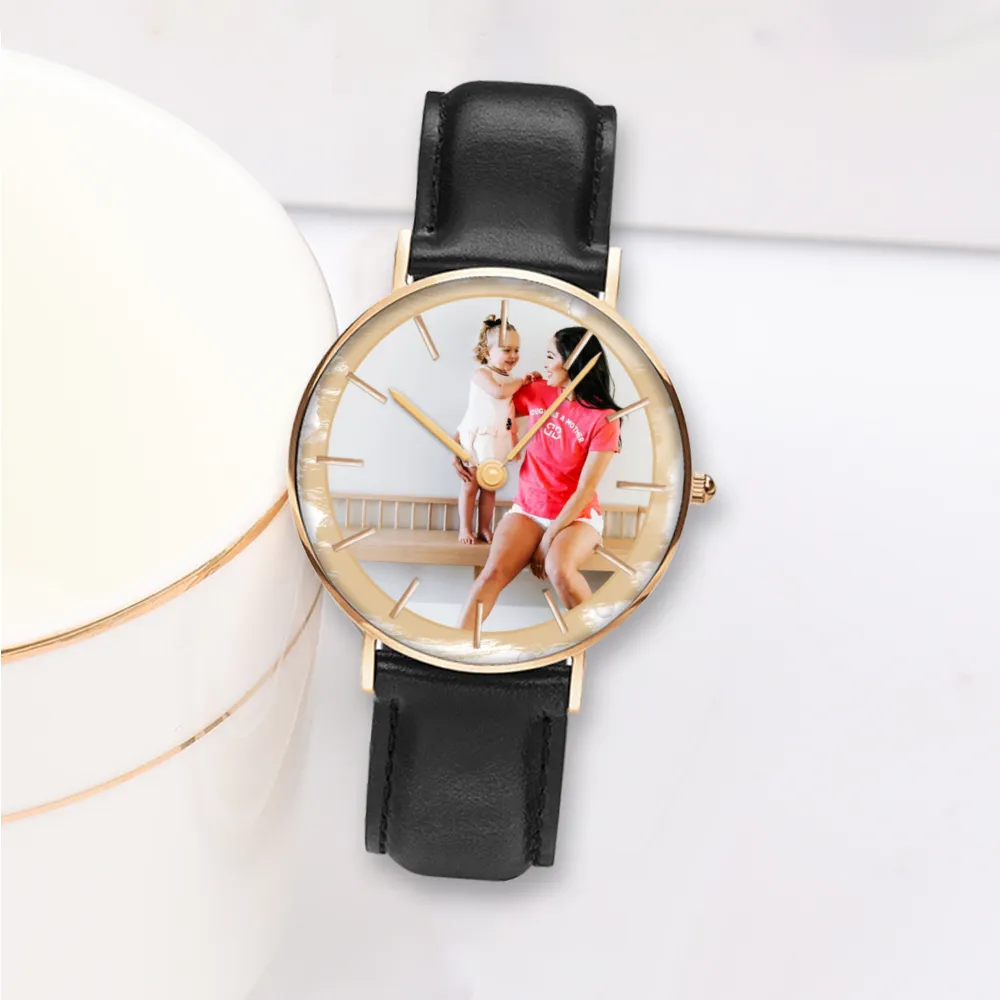 Motherhood Pointers Leather Quartz Watch - Silver