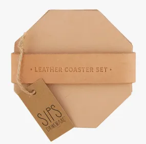 Natural Leather Coasters