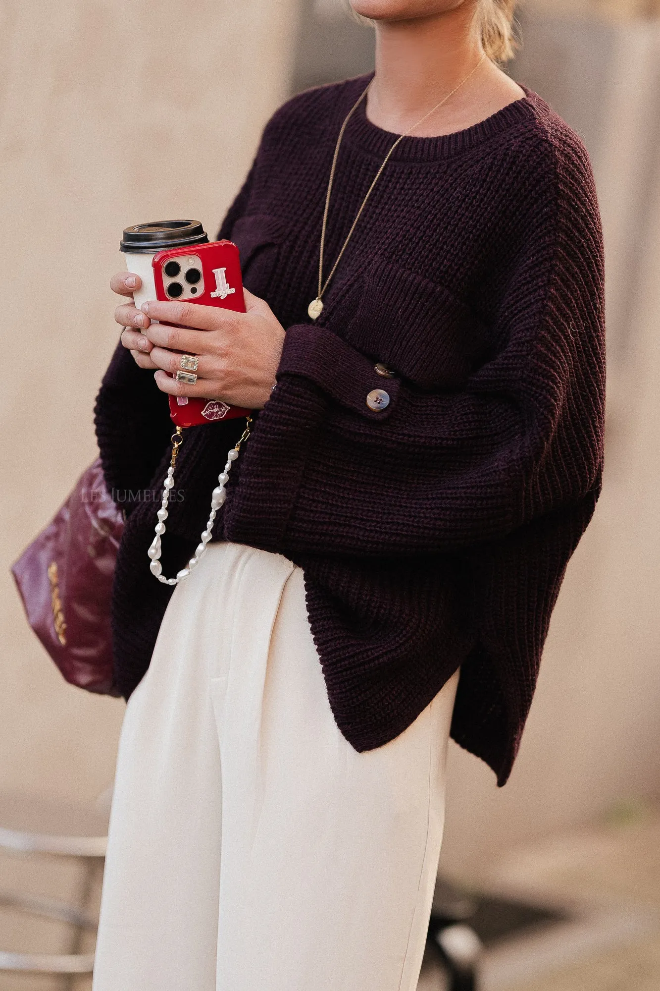 Noemie knitted jumper burgundy