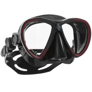 Open Box ScubaPro Synergy Trufit Twin Lens Dive Mask - Red/Black/Black Skirt