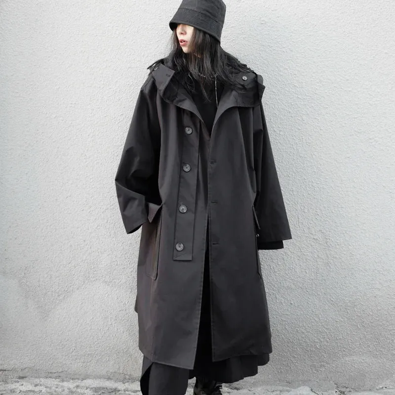 Oversized Not Today Hooded Trench Coat