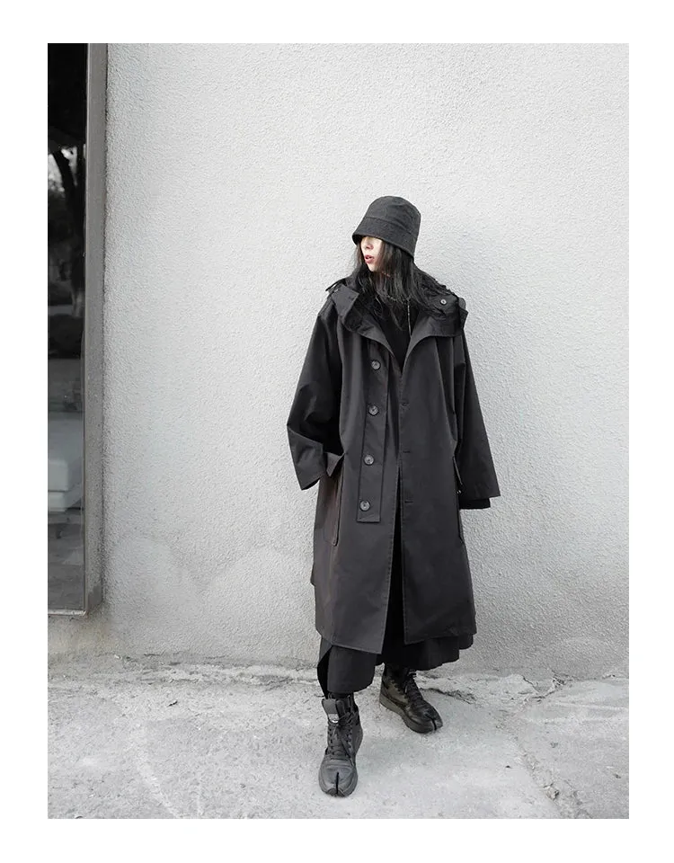 Oversized Not Today Hooded Trench Coat