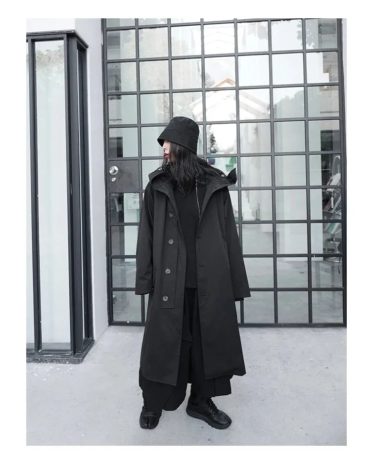 Oversized Not Today Hooded Trench Coat