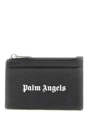 Palm angels leather cardholder with logo