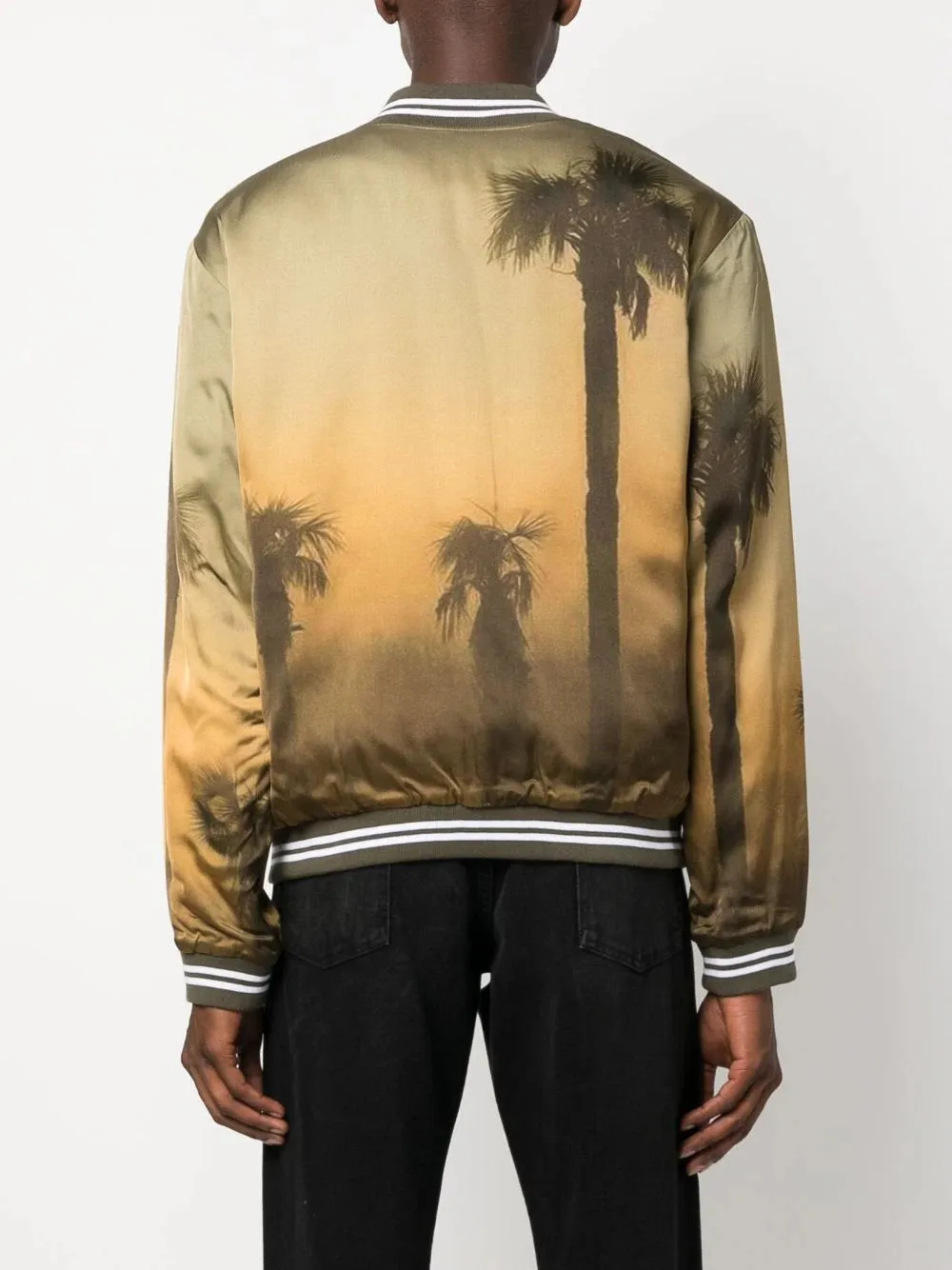 Palm Tree-Print Bomber Jacket