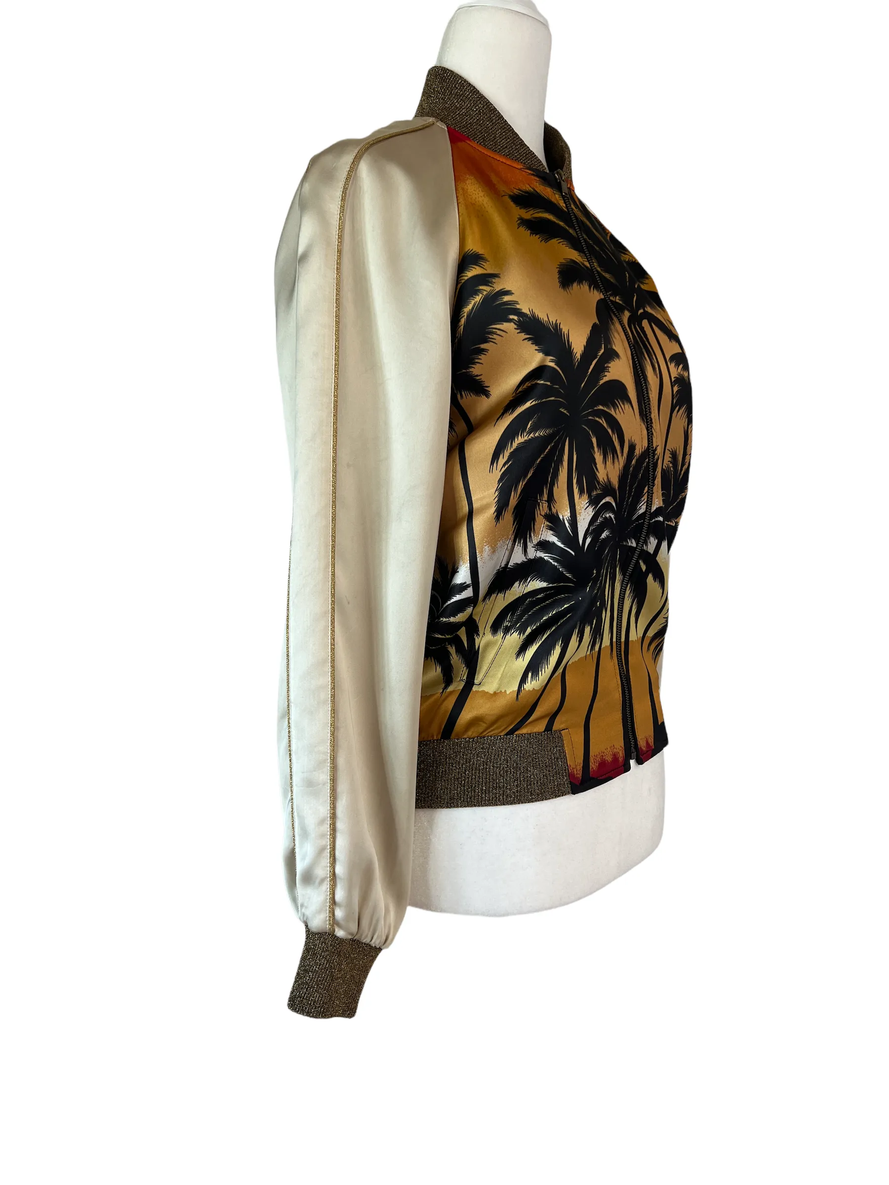 Palm Trees Silk Bomber - XS