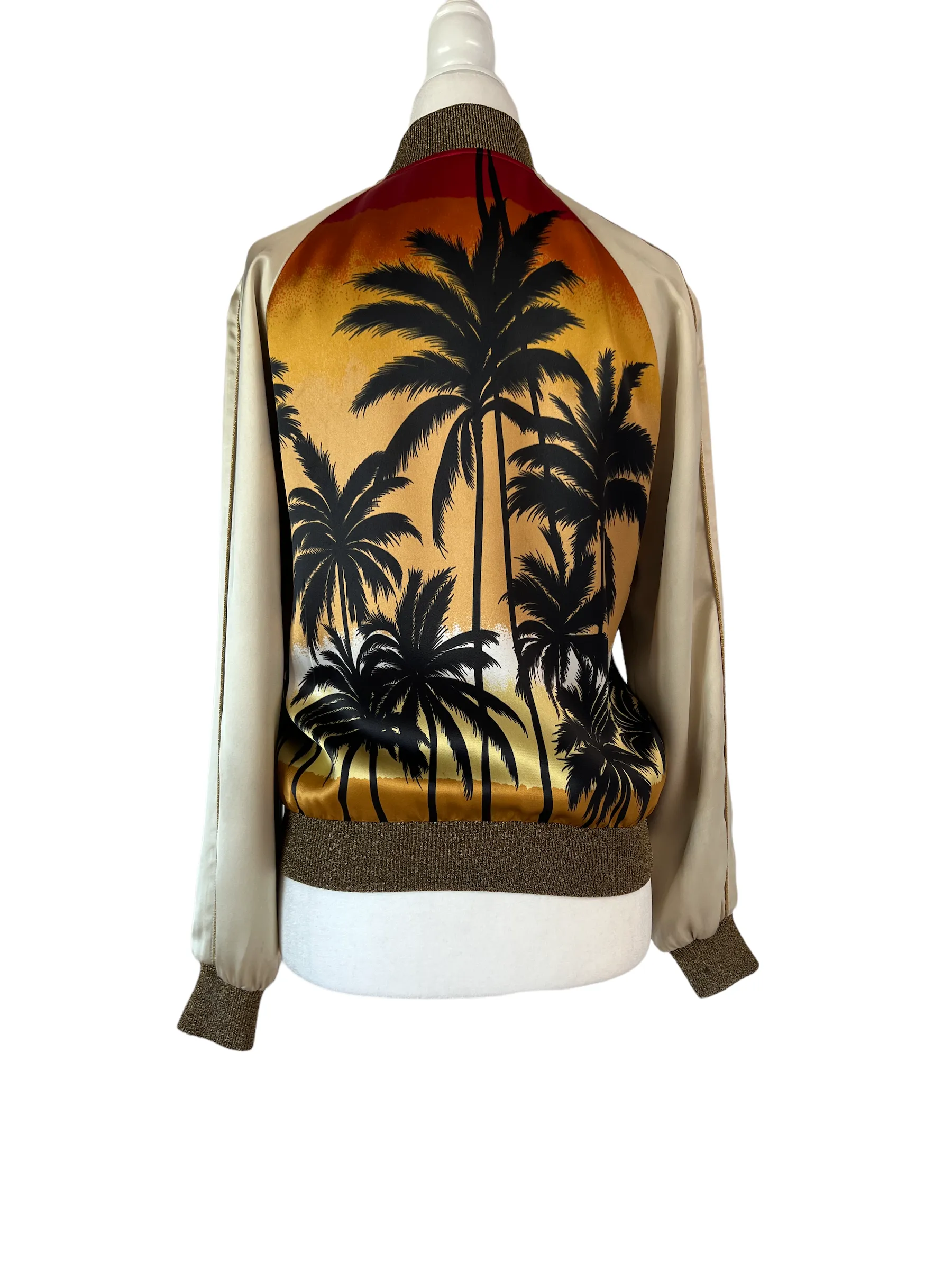 Palm Trees Silk Bomber - XS