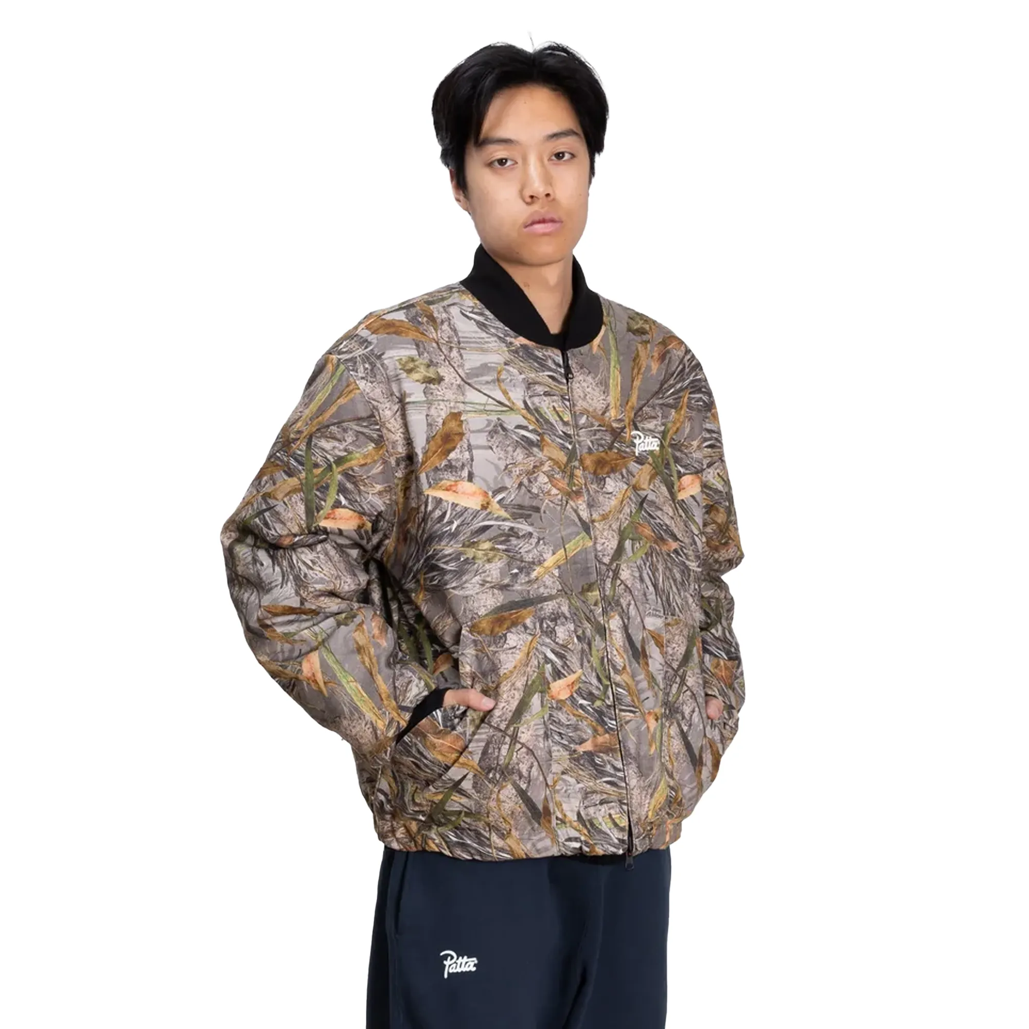 Patta Nature Print Reversible Canvas Bomber Jacket