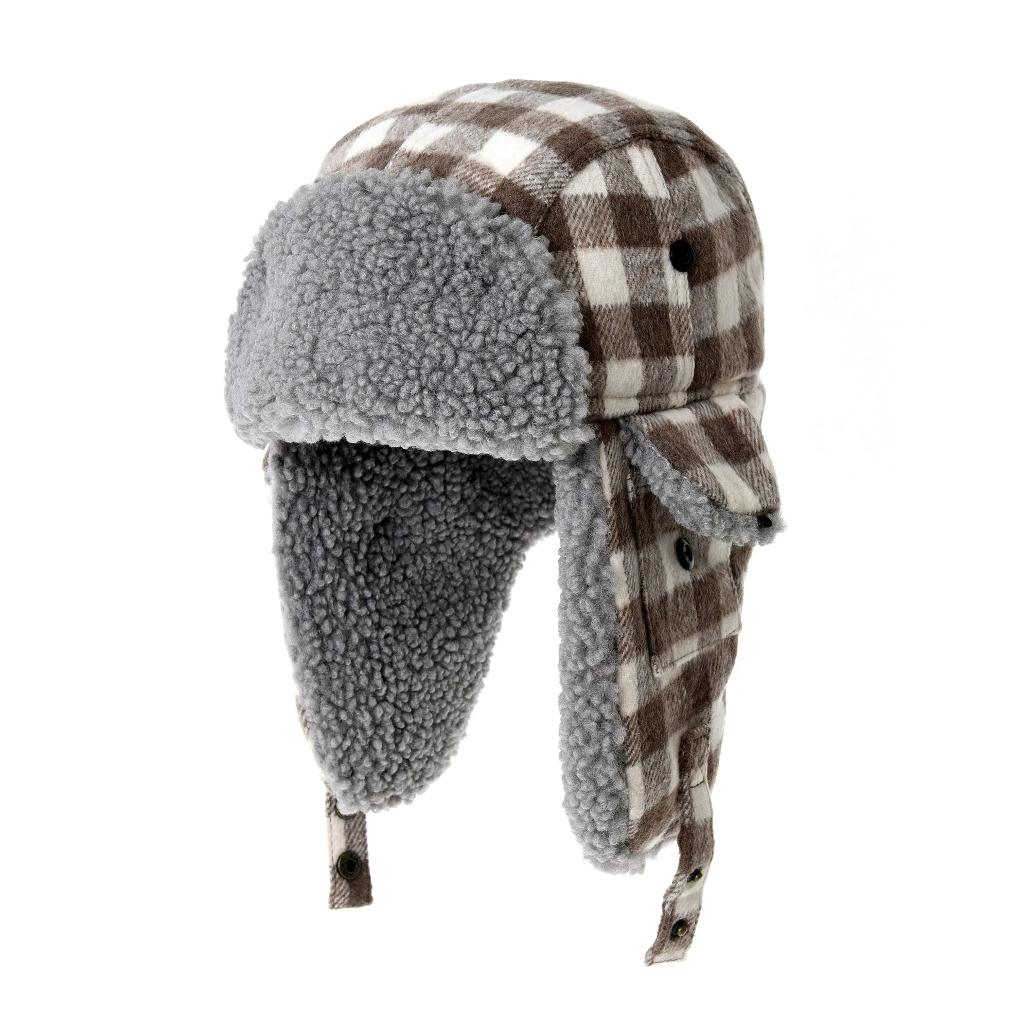 Plaid Winter Trapper Skiing Trooper Hat Ear Flap Cap YZT0093