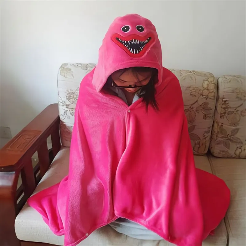 Poppy Playtime Oversized Plush Hooded Blanket Huggy Wuggy Cape Shawl