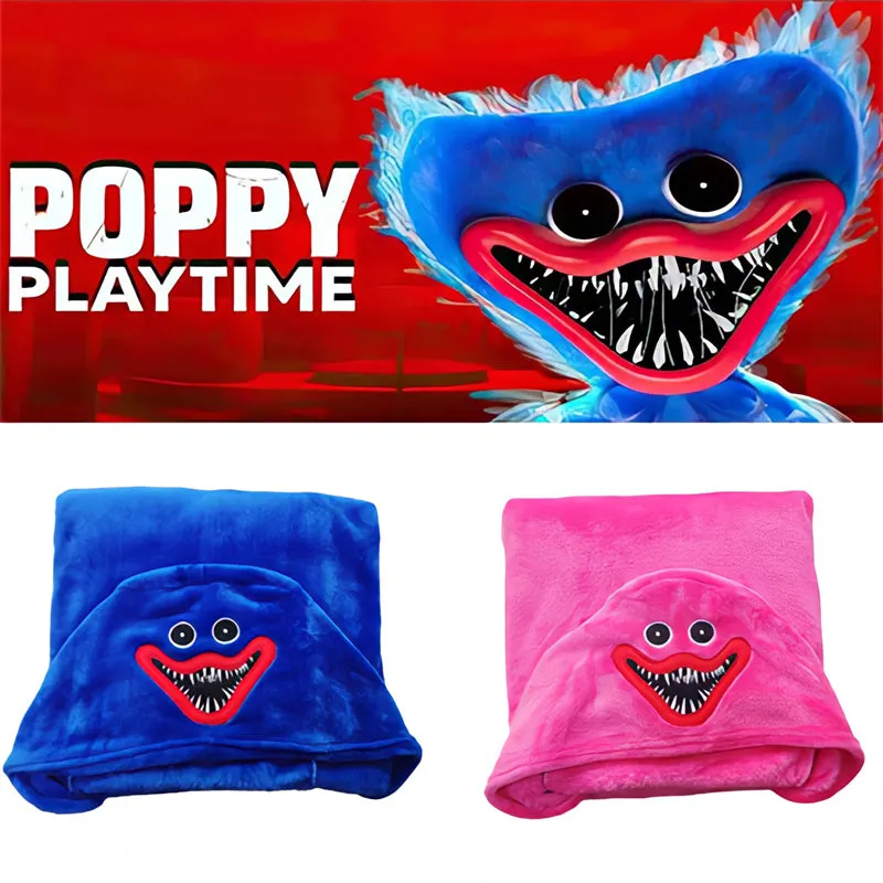 Poppy Playtime Oversized Plush Hooded Blanket Huggy Wuggy Cape Shawl