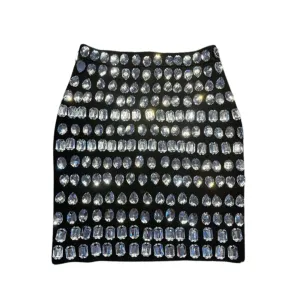 Pre Order:  Diamond Studded Bandage Skirt